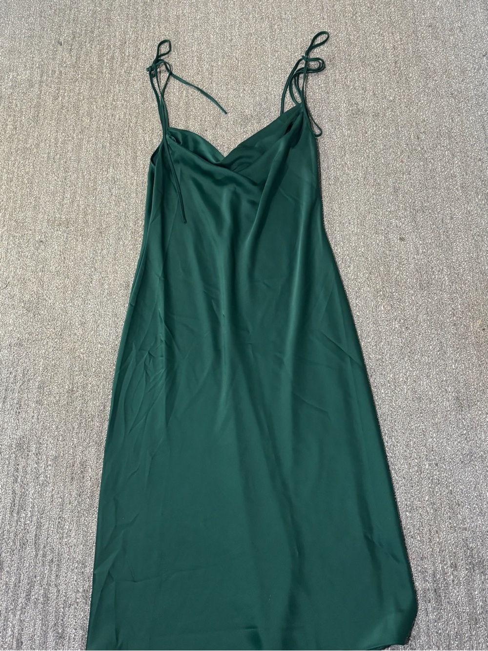 Forest Green Slip Dress with tie shoulders from Dillard’s